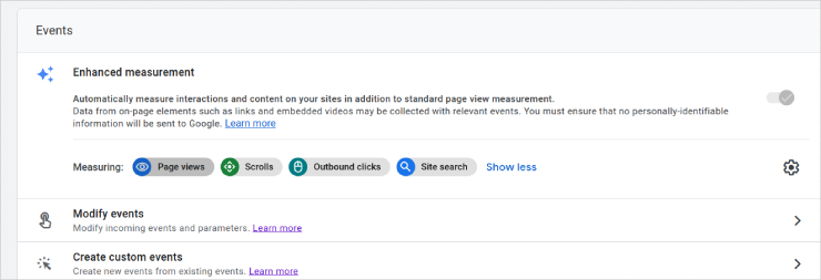 Enhanced measurement event