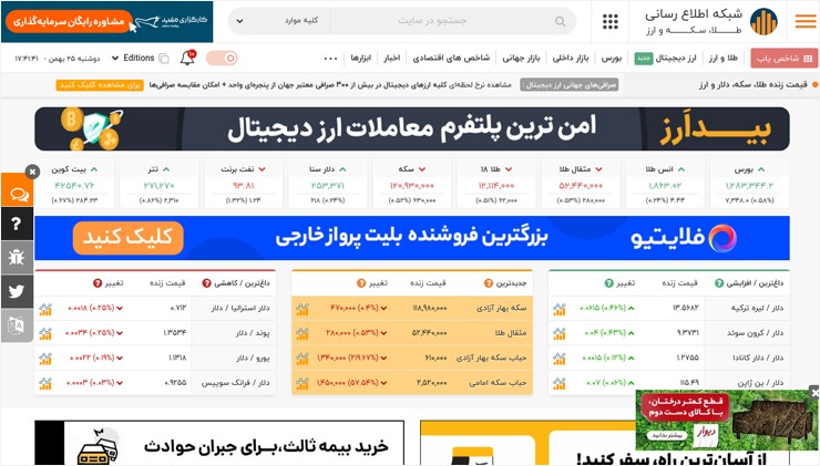 شبکه اطلاع رسانی طلا و ارز 