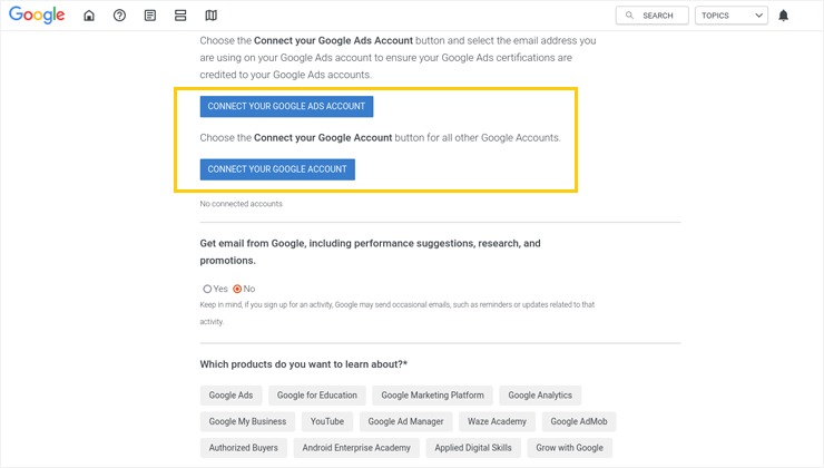 اتصال اکانت شخصی به گوگل ادز