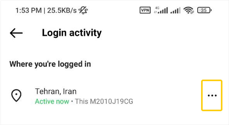 بررسی login activity و قطع دسترسی ورود و خروج مشکوک برای بالا بردن امنیت اینستاگرام