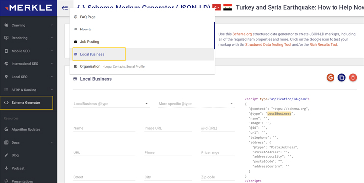 ساختن اسکیما برای سئو محلی