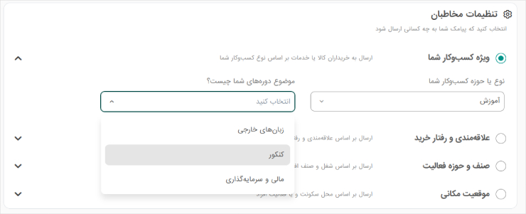 گروه مخاطبان مخصوص تبلیغ دوره آموزشی