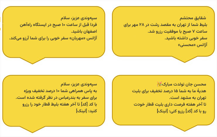 نمونه متن پیامک برای برگرداندن مشتری